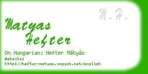 matyas hefter business card